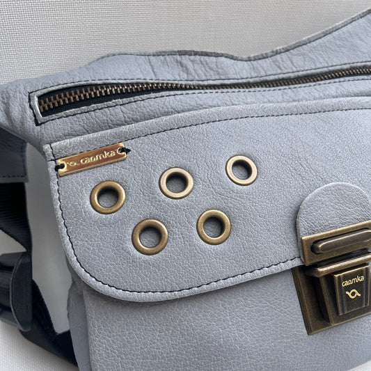 Premium Brown Circles &amp; Old Gold Natural BioCuir® Leather Exclusive Part No. 12588