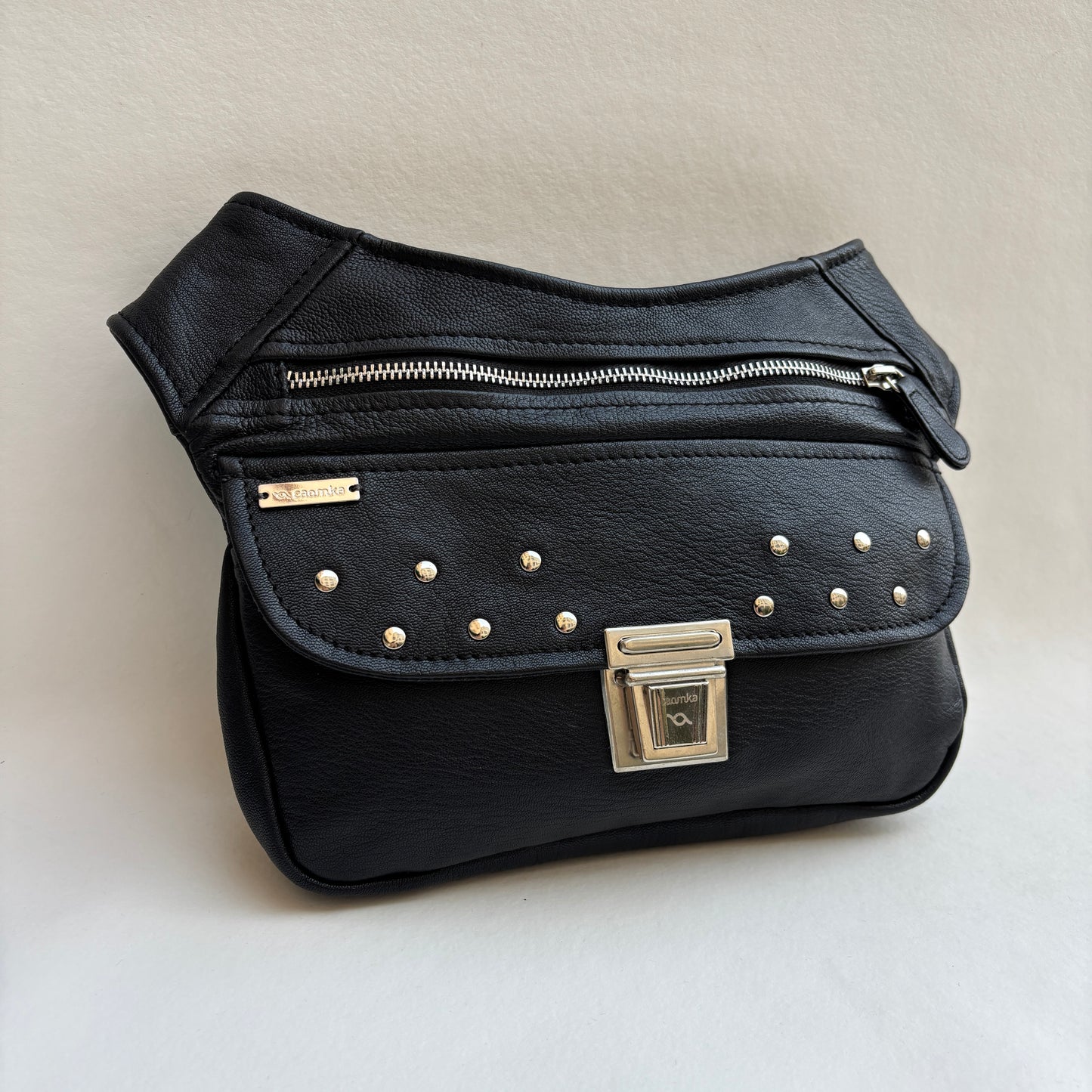 BioCuir Classic Black &amp; Silver BioCuir® Natural Leather Exclusive Piece No. 6678