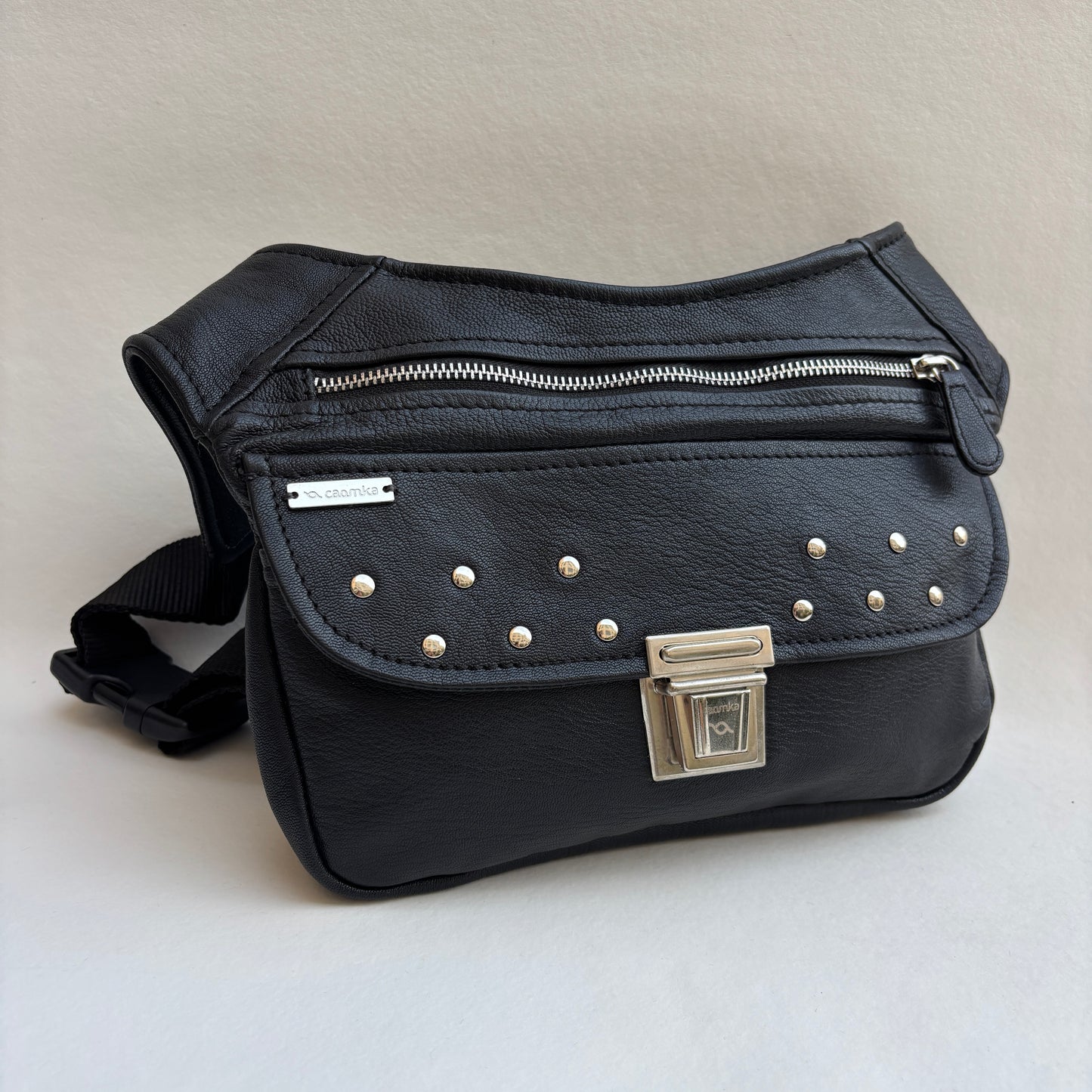 BioCuir Classic Black &amp; Silver BioCuir® Natural Leather Exclusive Piece No. 6678
