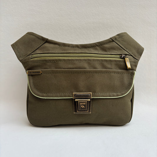 Riñonera "Classic Green Kaki" + Bolsillo trasero · Pieza Única Núm. 19576