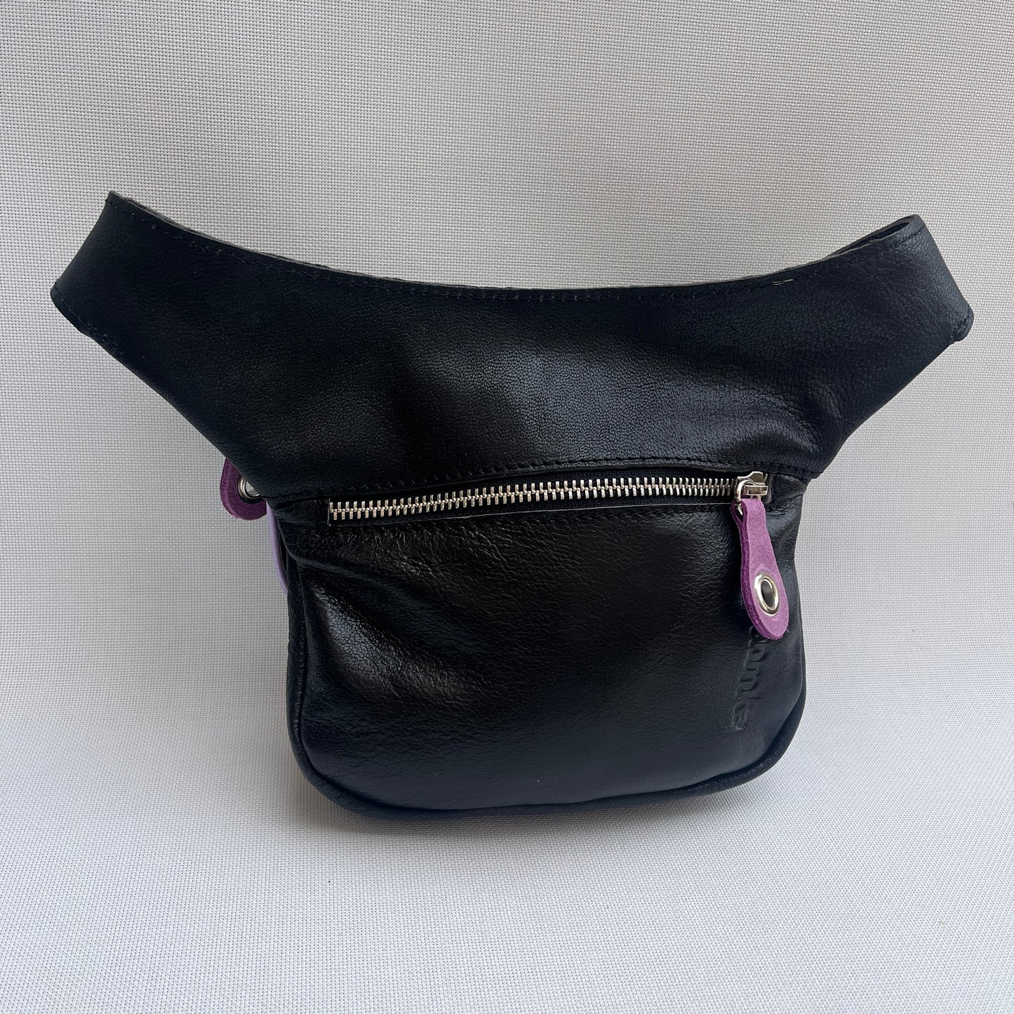 Mini Black &amp; Silver Natural BioCuir® Leather Exclusive Piece No. 11759