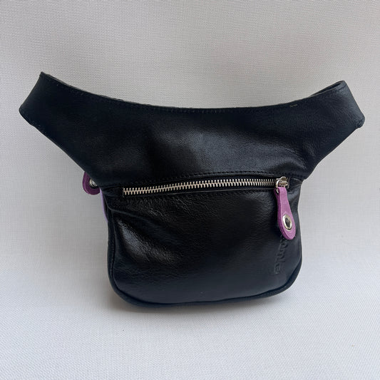Mini Black &amp; Silver Natural BioCuir® Leather Exclusive Piece No. 11759