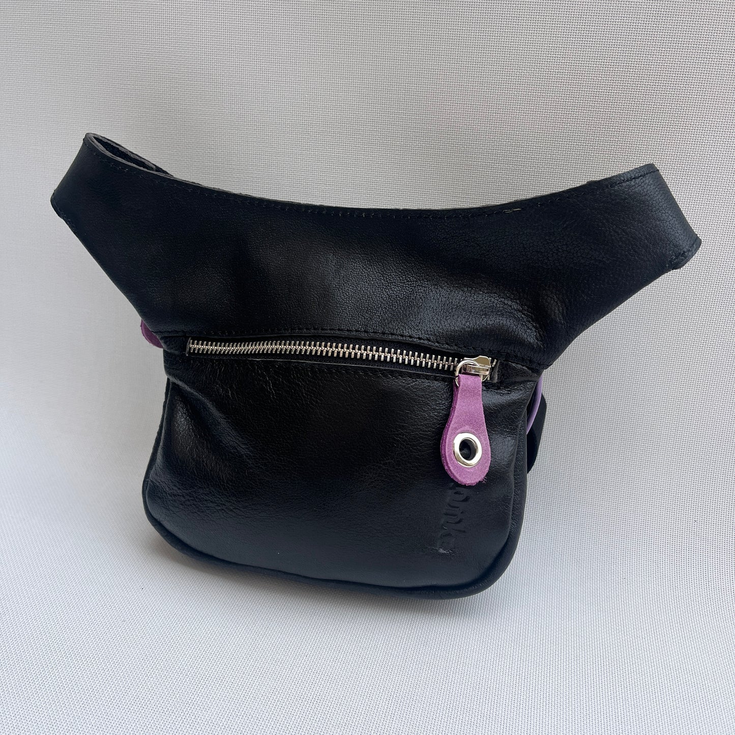 Mini Black &amp; Silver Natural BioCuir® Leather Exclusive Piece No. 11759