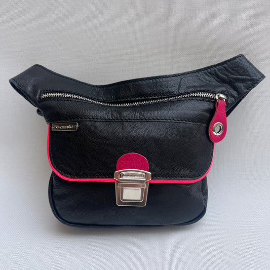 Mini Black &amp; Silver Natural BioCuir® Leather Exclusive Piece No. 11759