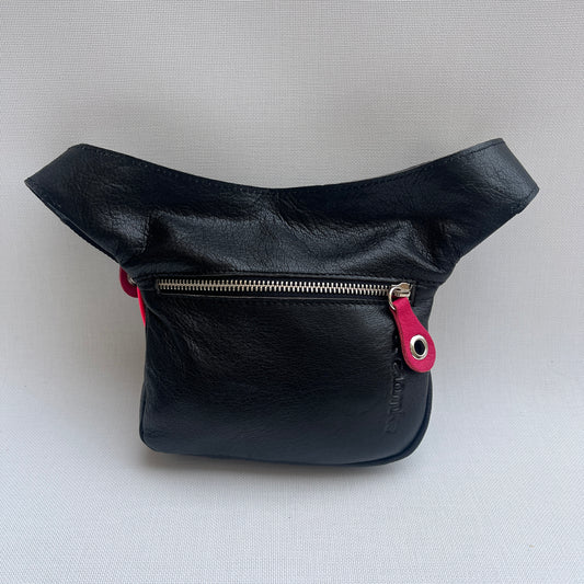 Mini Black &amp; Silver Natural BioCuir® Leather Exclusive Piece No. 11759