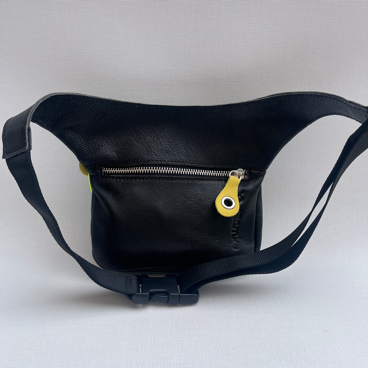 Mini Black &amp; Silver Natural BioCuir® Leather Exclusive Piece No. 11759