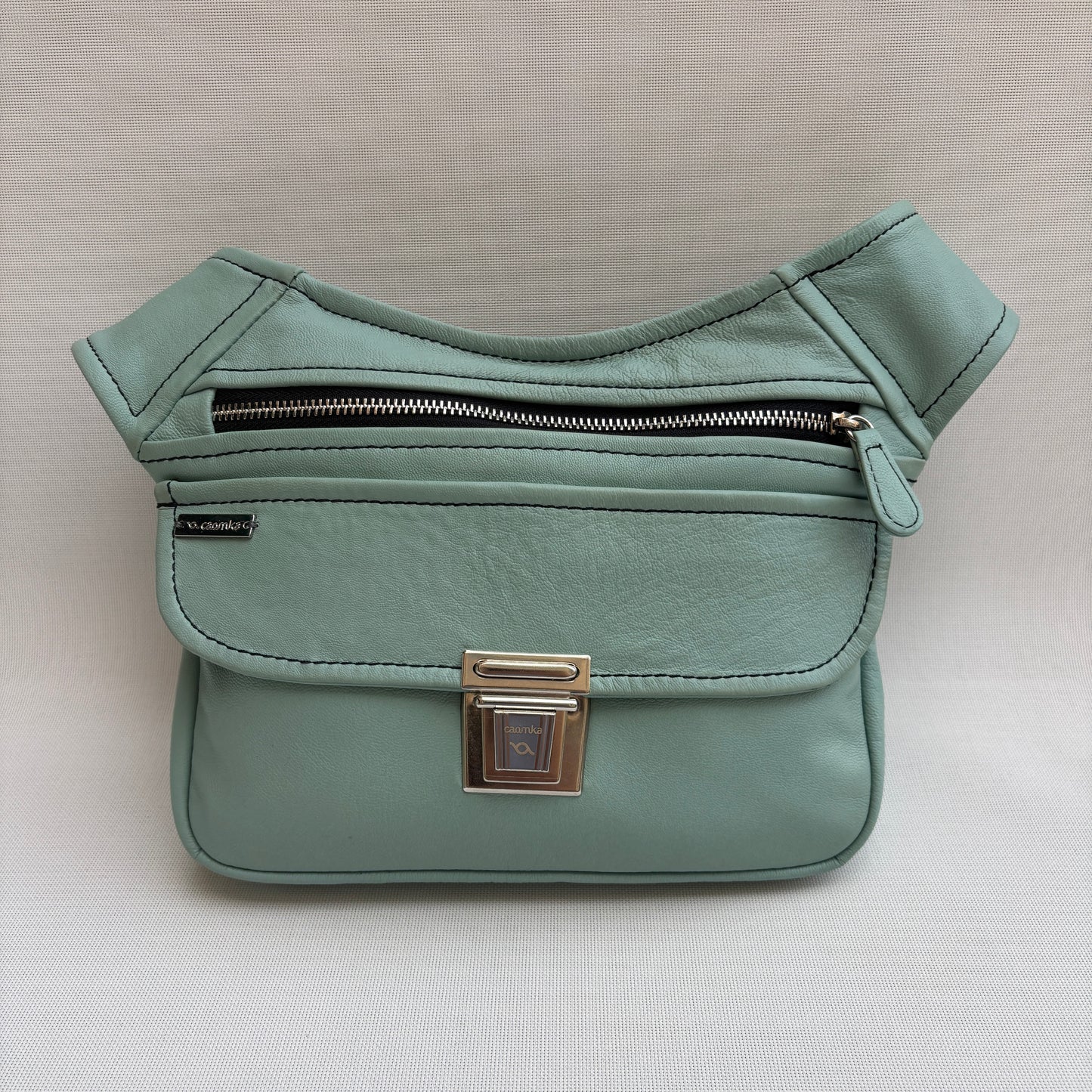 Riñonera Classic Turquesa & Silver · Piel · Pieza Exclusiva Núm. 17910