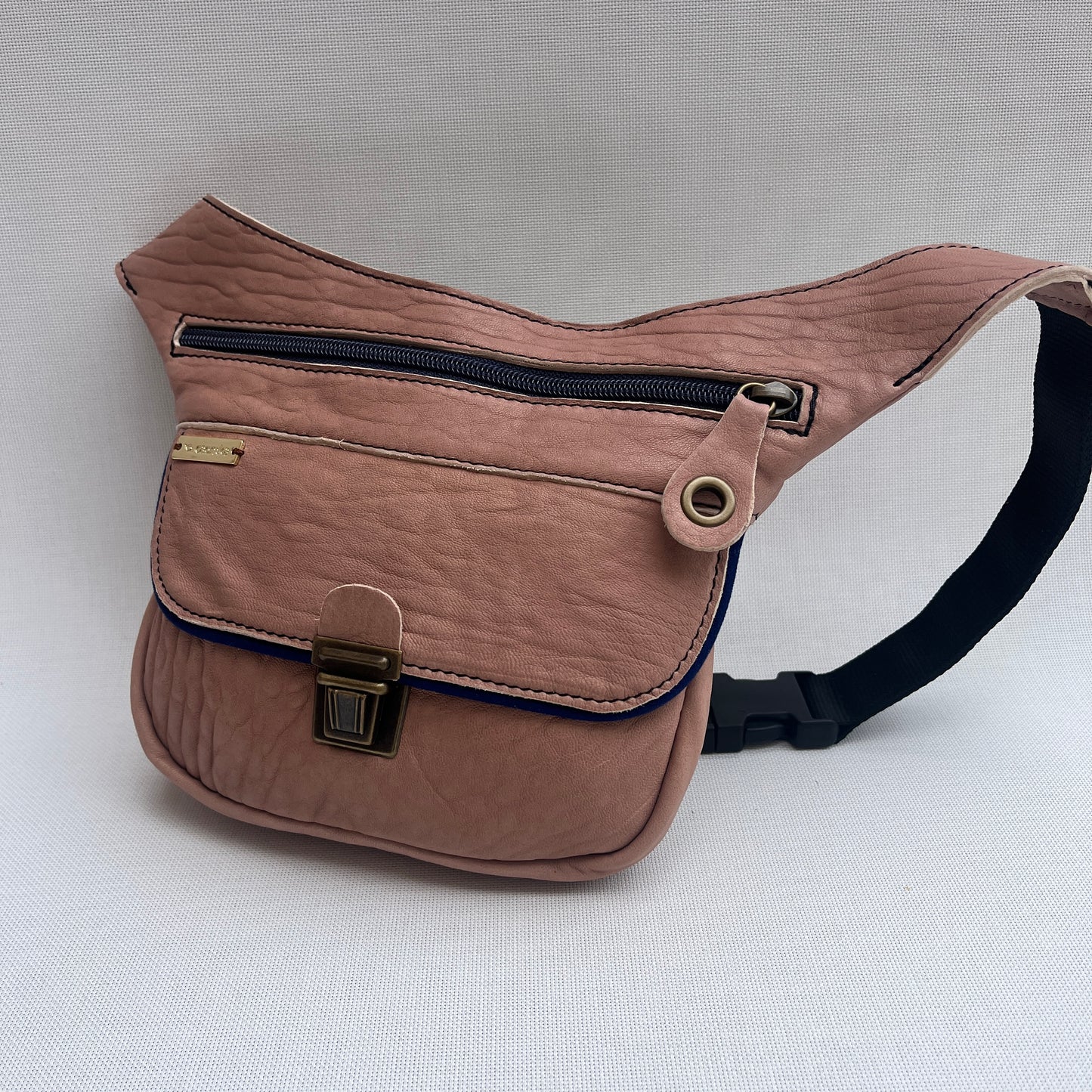Mini Turquoise &amp; Pearl Gray Natural BioCuir® Leather Exclusive Piece No. 13365
