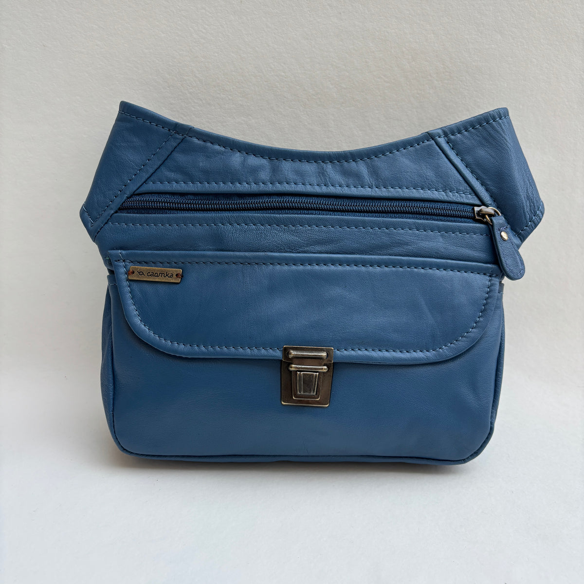 Riñonera Numa "Classic Blue Lavender & Old Gold” + Bolsillo trasero · Piel · Pieza Exclusiva Núm. 19488