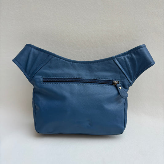 Riñonera Numa "Classic Blue Lavender & Old Gold” + Bolsillo trasero · Piel · Pieza Exclusiva Núm. 19488