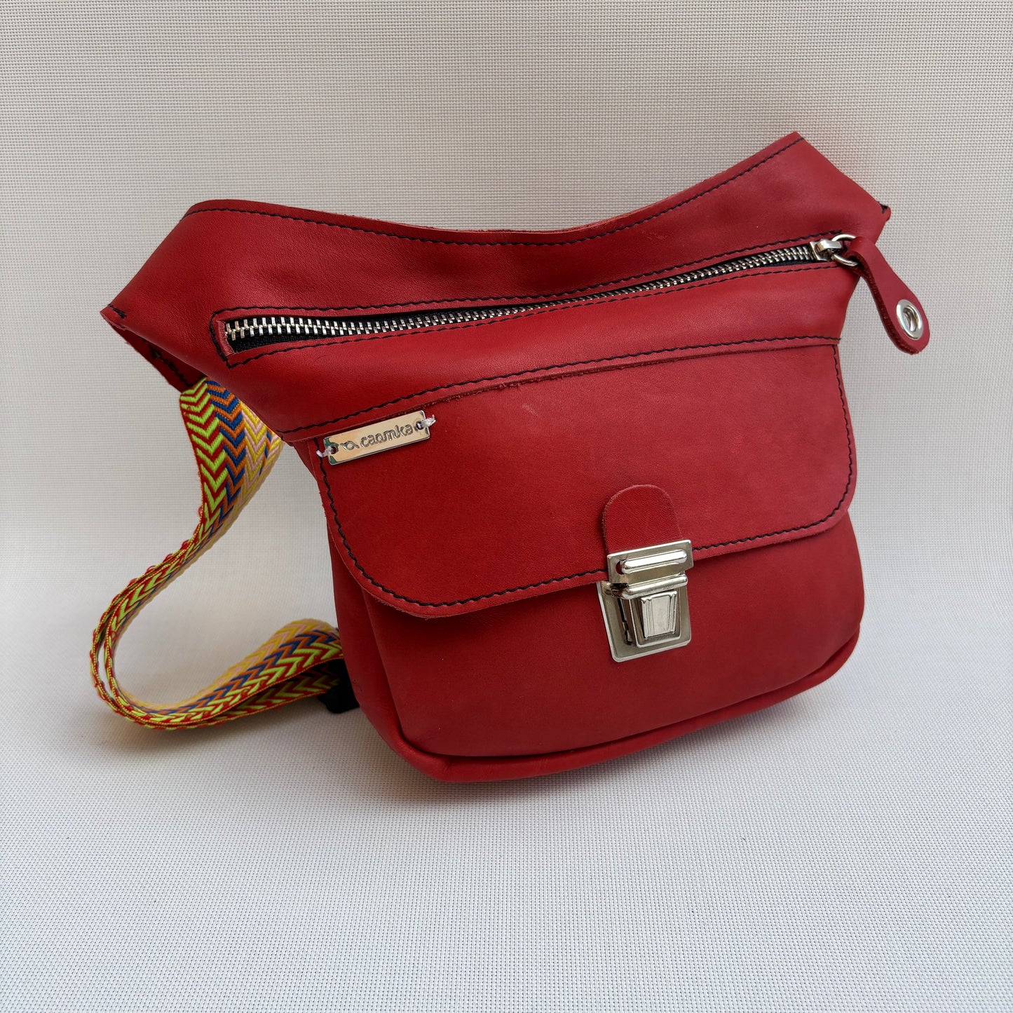 Mini Classic Red & Silver Top · Piel natural · Pieza Exclusiva Núm. 16342