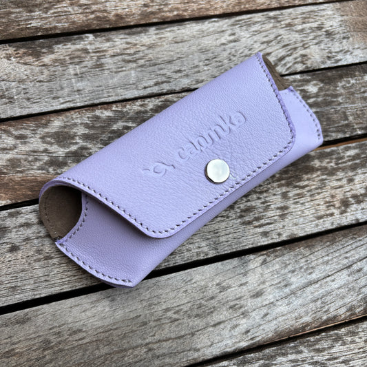 Estuche para gafas 100% de piel en color: "Lavanda" · Pieza exclusiva núm. 18588