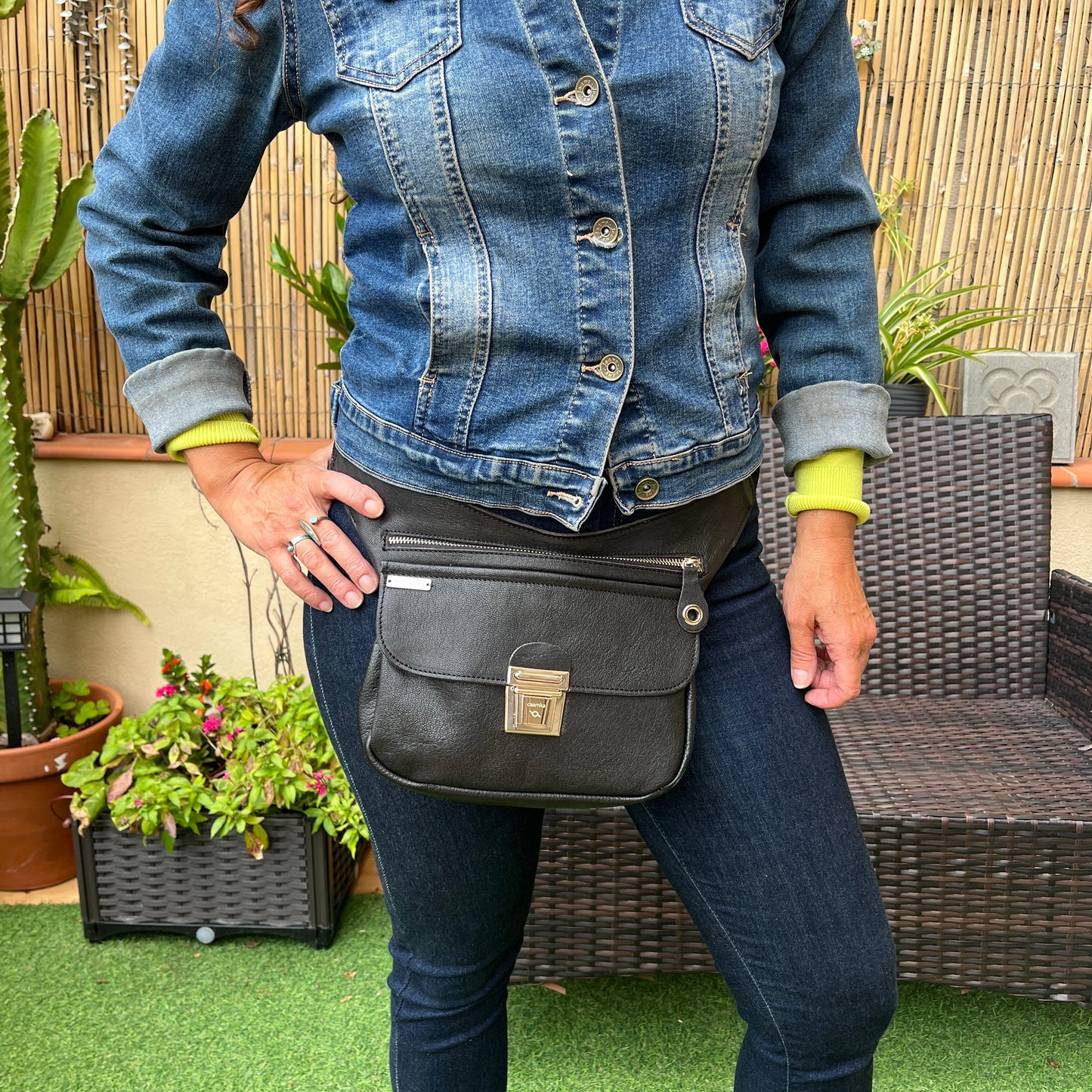 BioCuir Classic Black &amp; Silver BioCuir® Natural Leather Exclusive Piece No. 6678