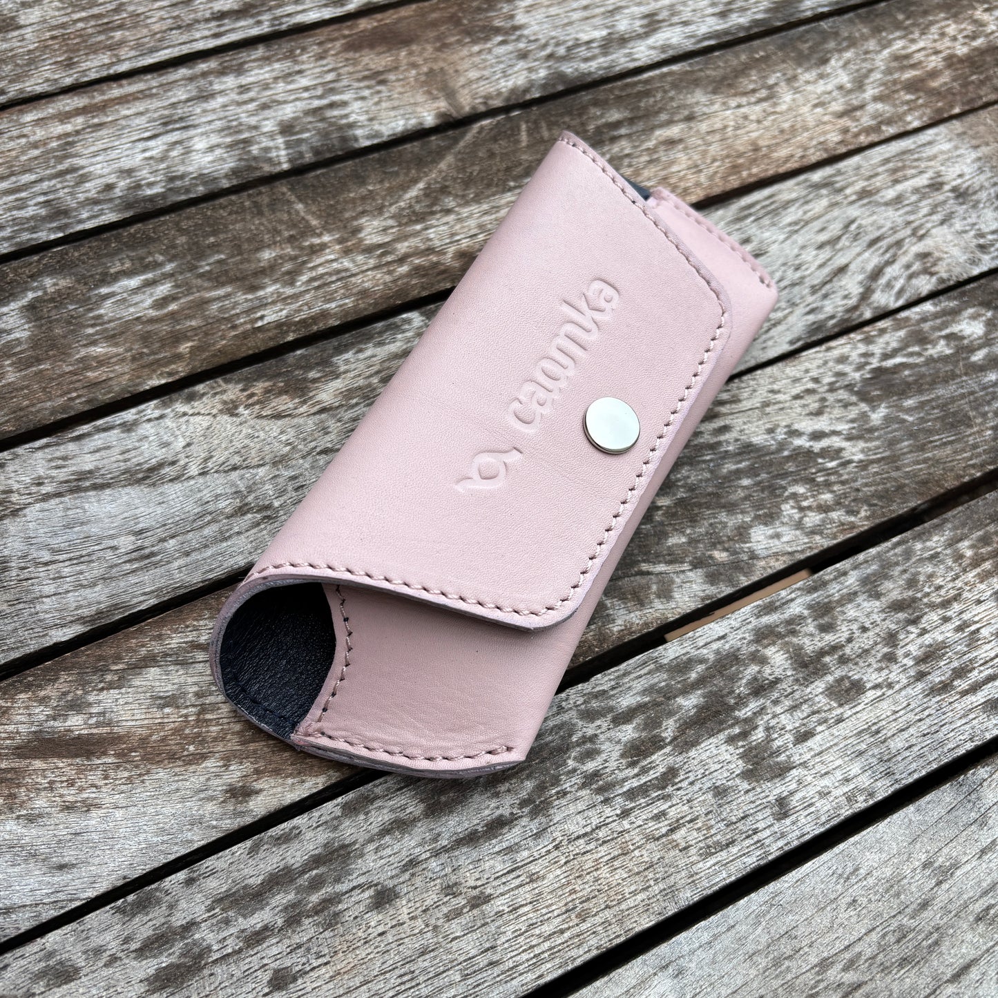 Estuche para gafas 100% de piel en color: "Rosa" · Pieza exclusiva núm. 18573