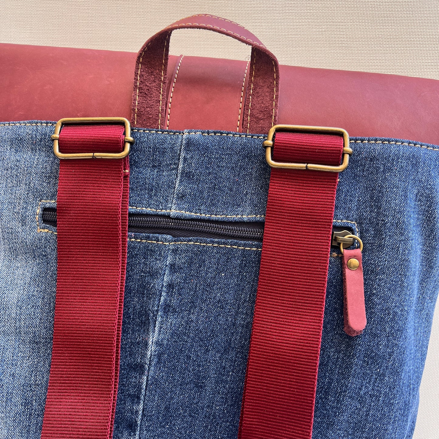 Mochila Top Caomka Recycled ♻️ Jeans · Pieza Única 15464