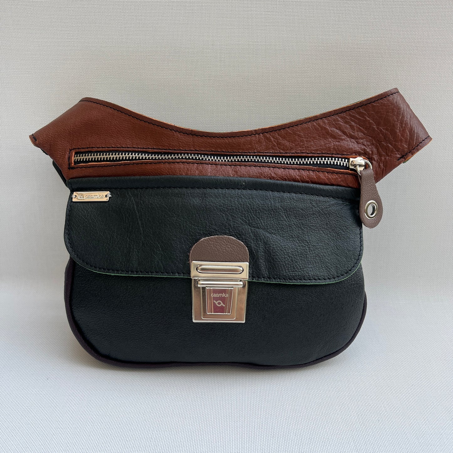 Special Green & Brown and purple· Piel natural BioCuir® · Pieza Exclusiva Núm. 14776