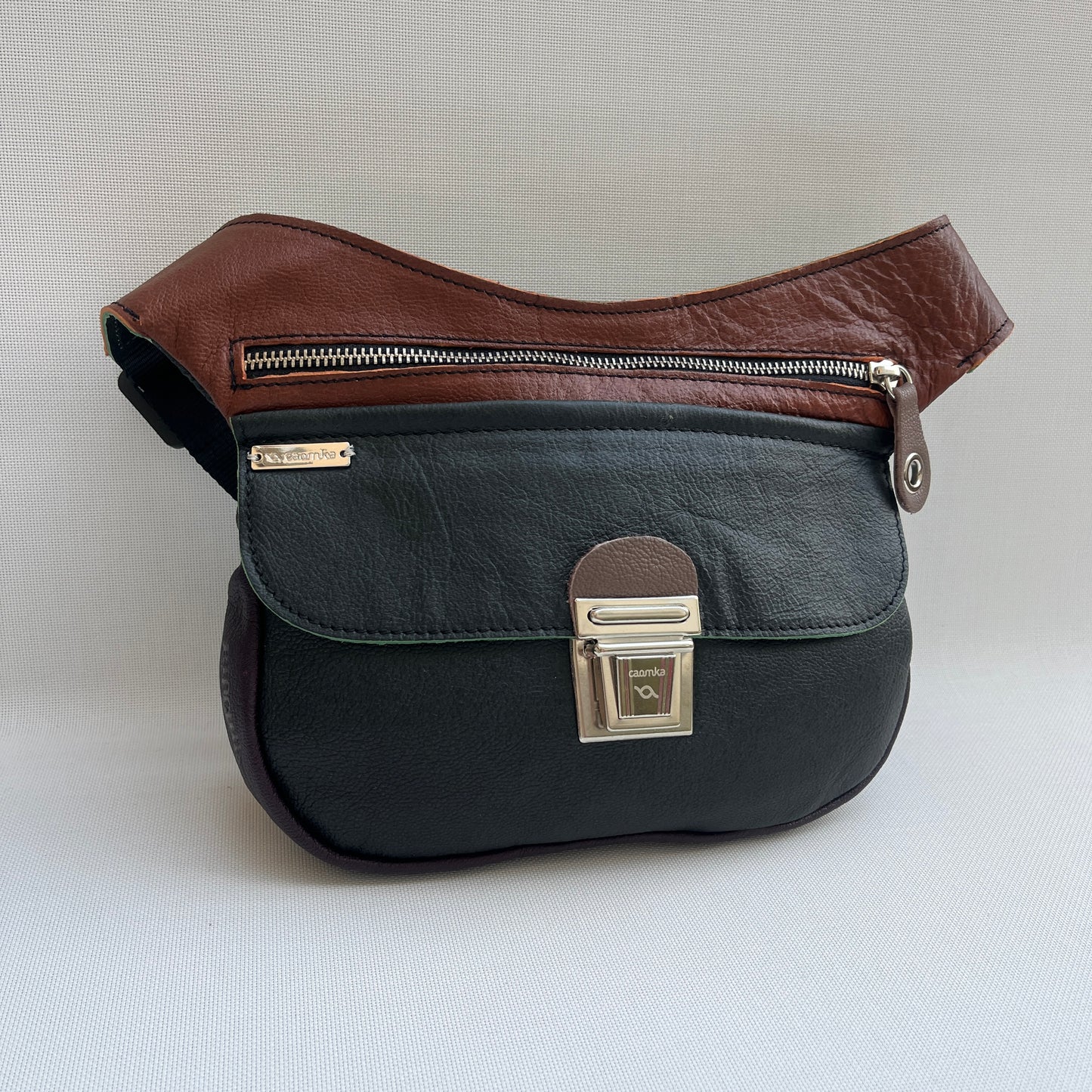 Special Green & Brown and purple· Piel natural BioCuir® · Pieza Exclusiva Núm. 14776