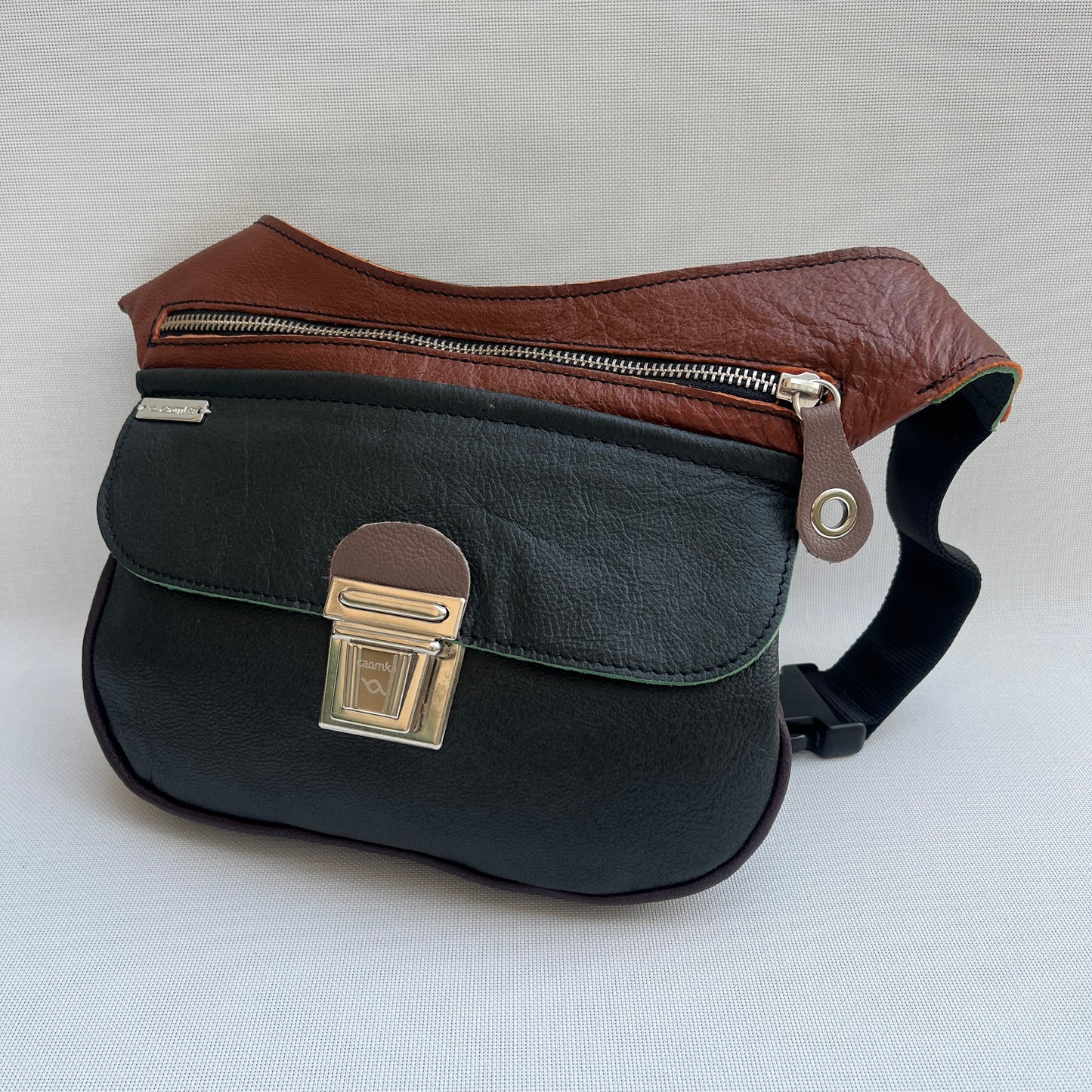 Special Green & Brown and purple· Piel natural BioCuir® · Pieza Exclusiva Núm. 14776