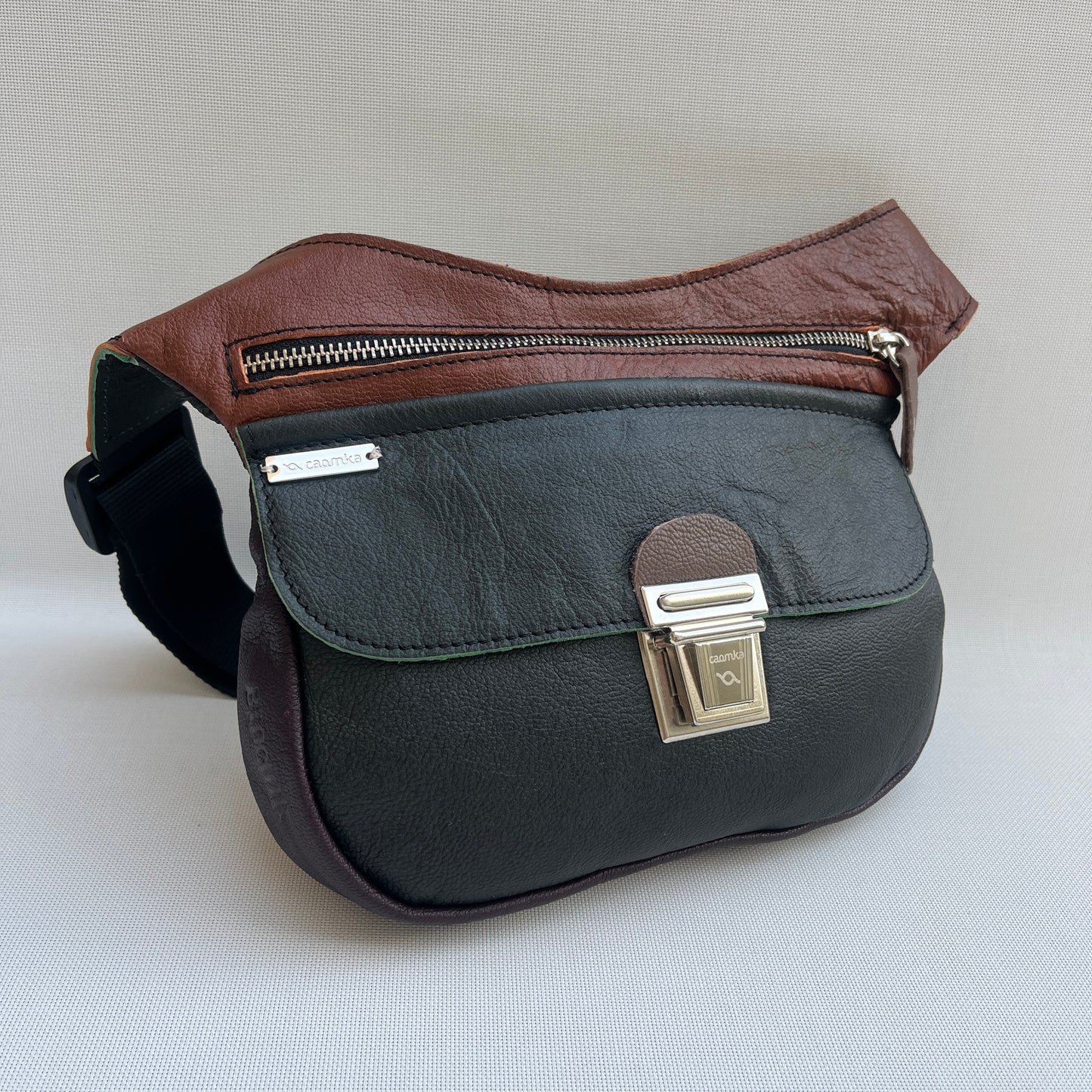 Special Green & Brown and purple· Piel natural BioCuir® · Pieza Exclusiva Núm. 14776