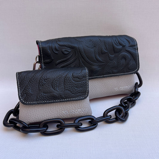 PACK: Monedero + Riñonera multifunción ELEGANT NANO "Black" · Piel - Cuero · Pieza Exclusiva Núm. 15229
