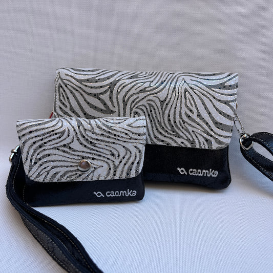 Pack Monedero + Riñonera multifunción NANO "Fantasy Black" · Piel - Cuero · Pieza Exclusiva Núm. 15478