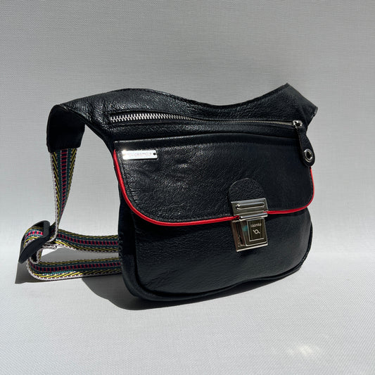 Special "Trencadis" Black &amp; Silver BioCuir® natural leather Unique Piece No. 13329