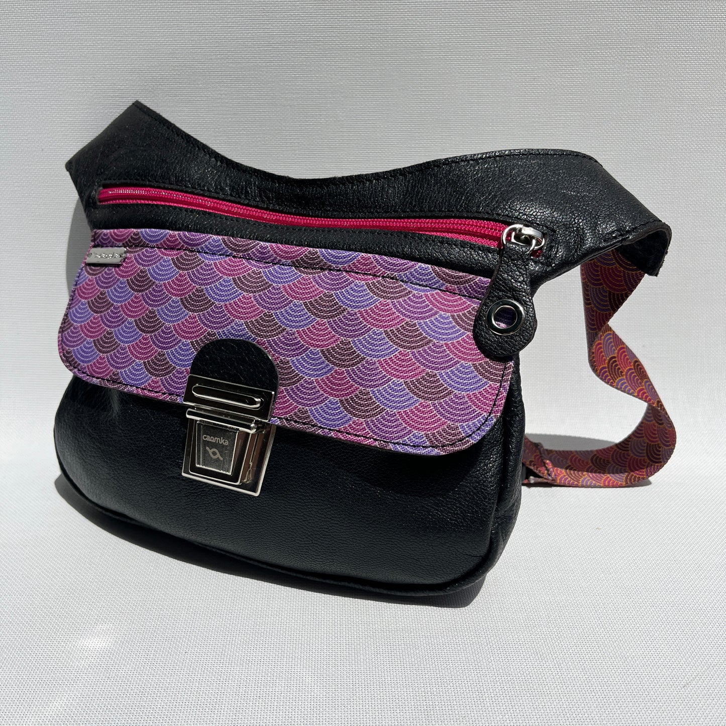 Special Bordeaux &amp; Mandalas BioCuir® natural leather Unique Piece No. 12309