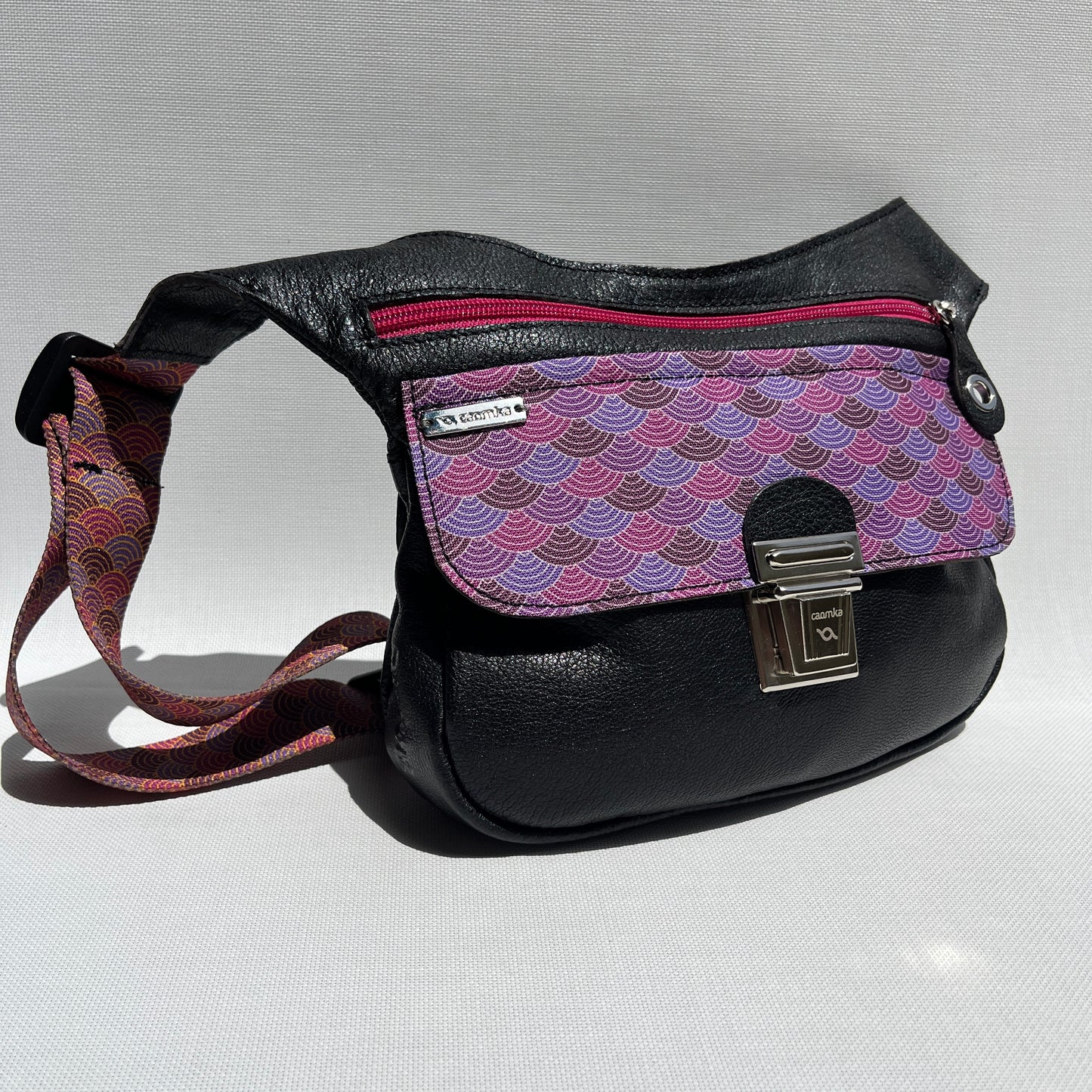 Special Bordeaux &amp; Mandalas BioCuir® natural leather Unique Piece No. 12309
