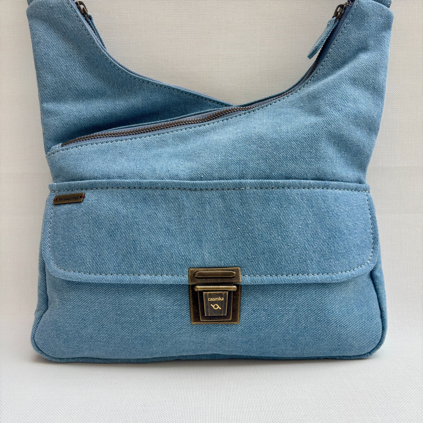 Bolso Bandolera Súper Caomka "Autumn Blue Denim" · Pieza Exclusiva Núm. 17968