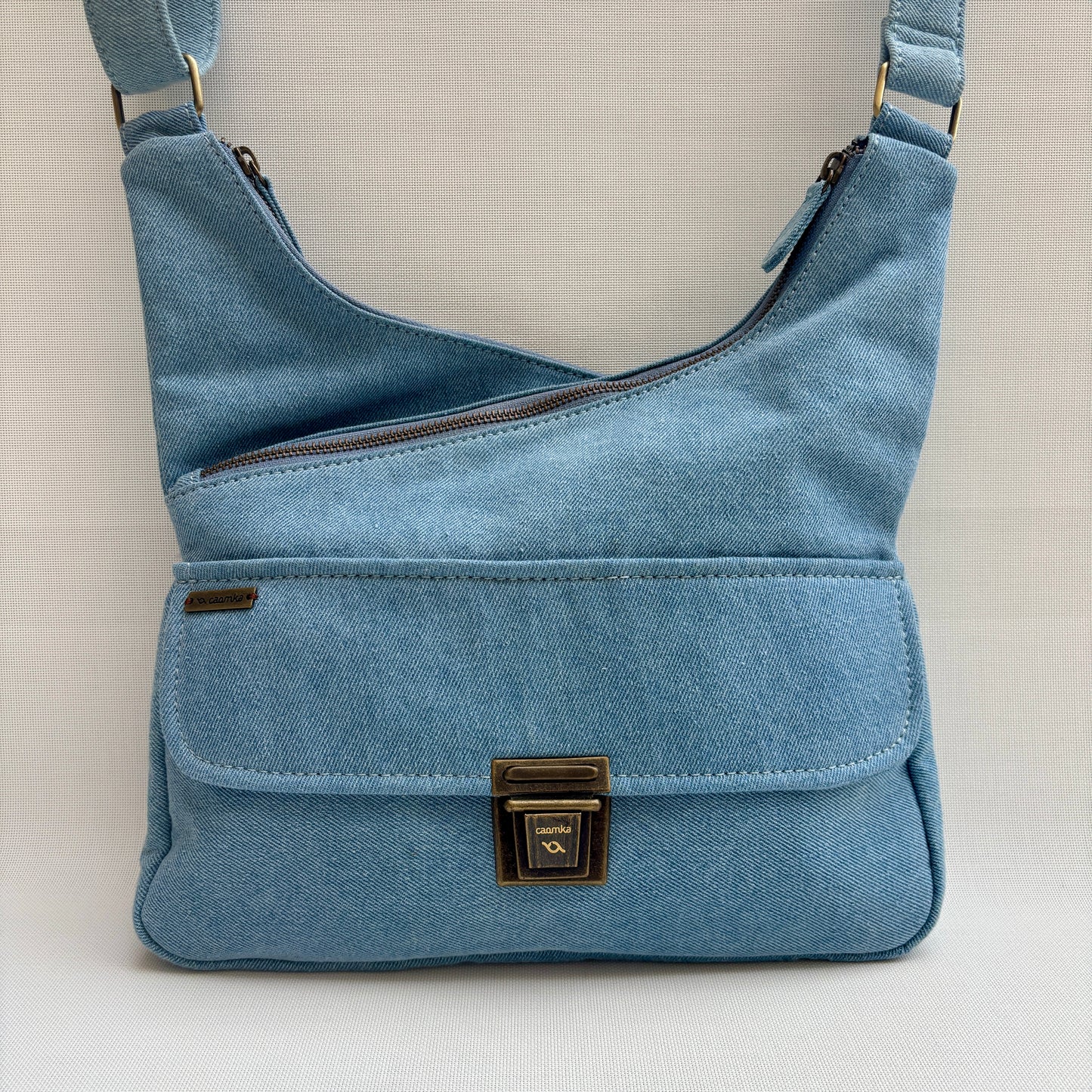 Bolso Bandolera Súper Caomka "Autumn Blue Denim" · Pieza Exclusiva Núm. 17968