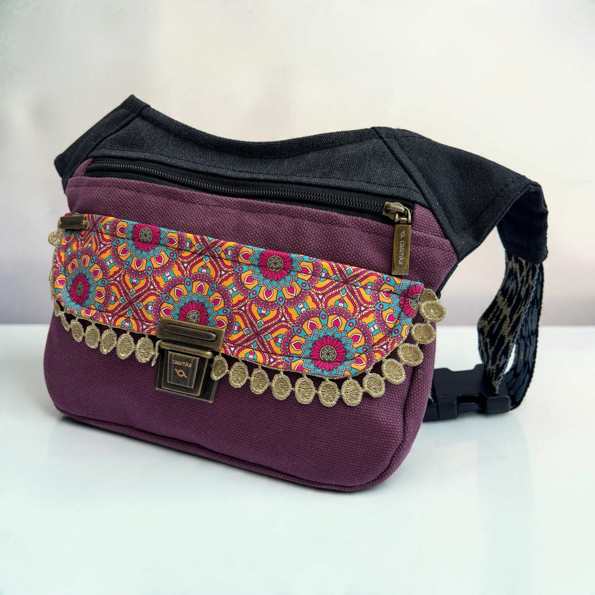 Riñonera Original "Special Elegant Mandalas Top" + Bolsillo trasero · Pieza Única Núm. 19620
