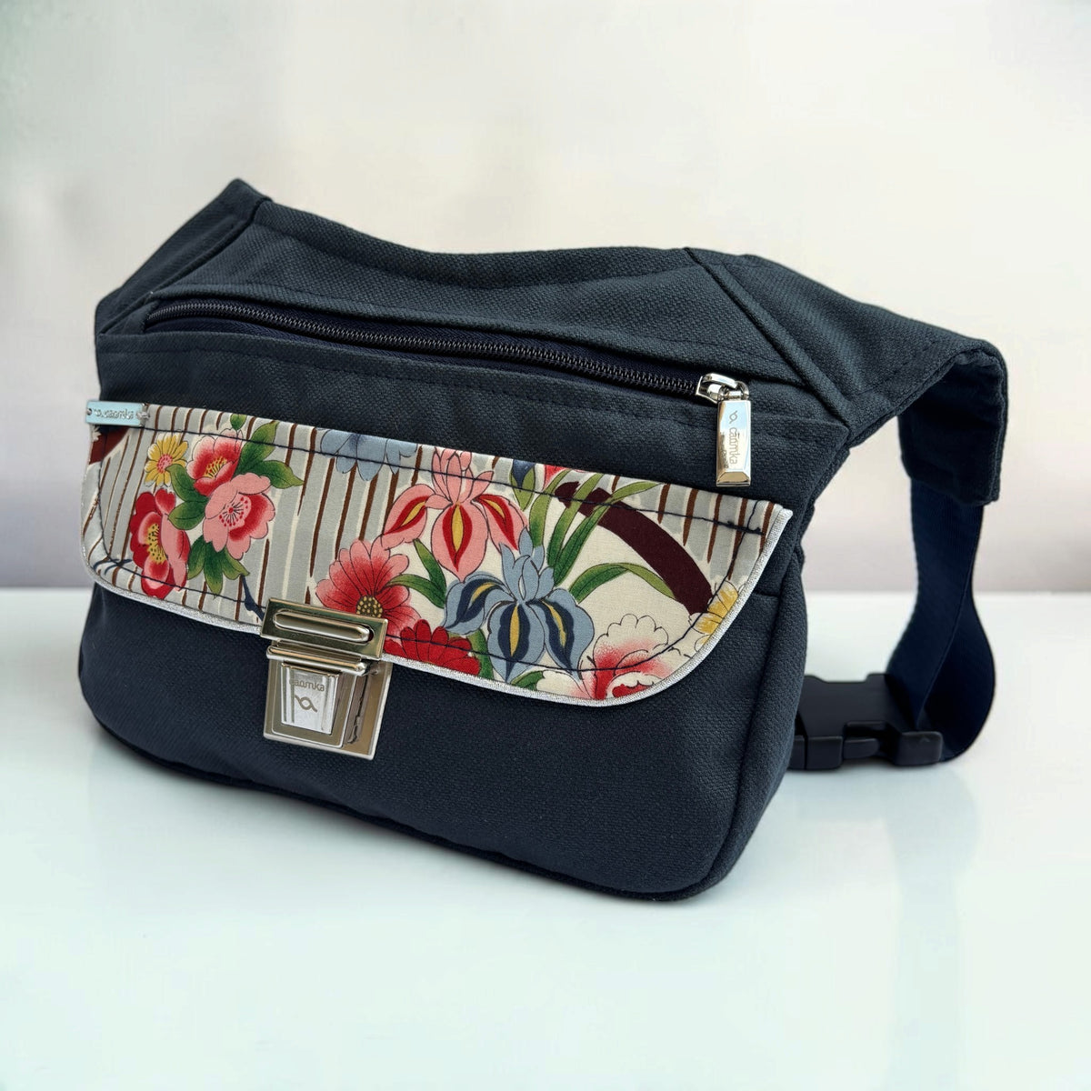 Riñonera Original "Special Japanese Flowers" + Bolsillo trasero · Pieza Única Núm. 19624