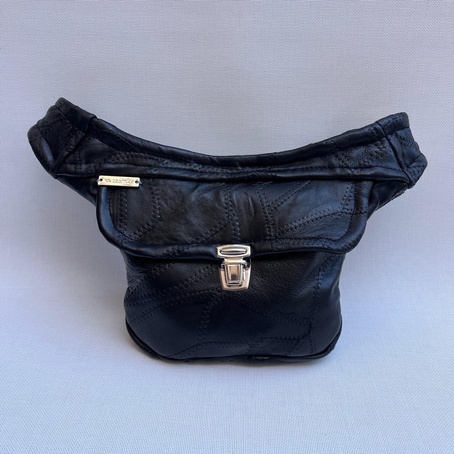 Mini Patchwork Black Vintage & Silver · Piel / Cuero Vintage · Pieza Única Núm. 15523