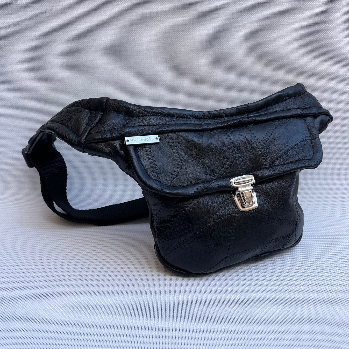 Mini Patchwork Black Vintage & Silver · Piel / Cuero Vintage · Pieza Única Núm. 15523