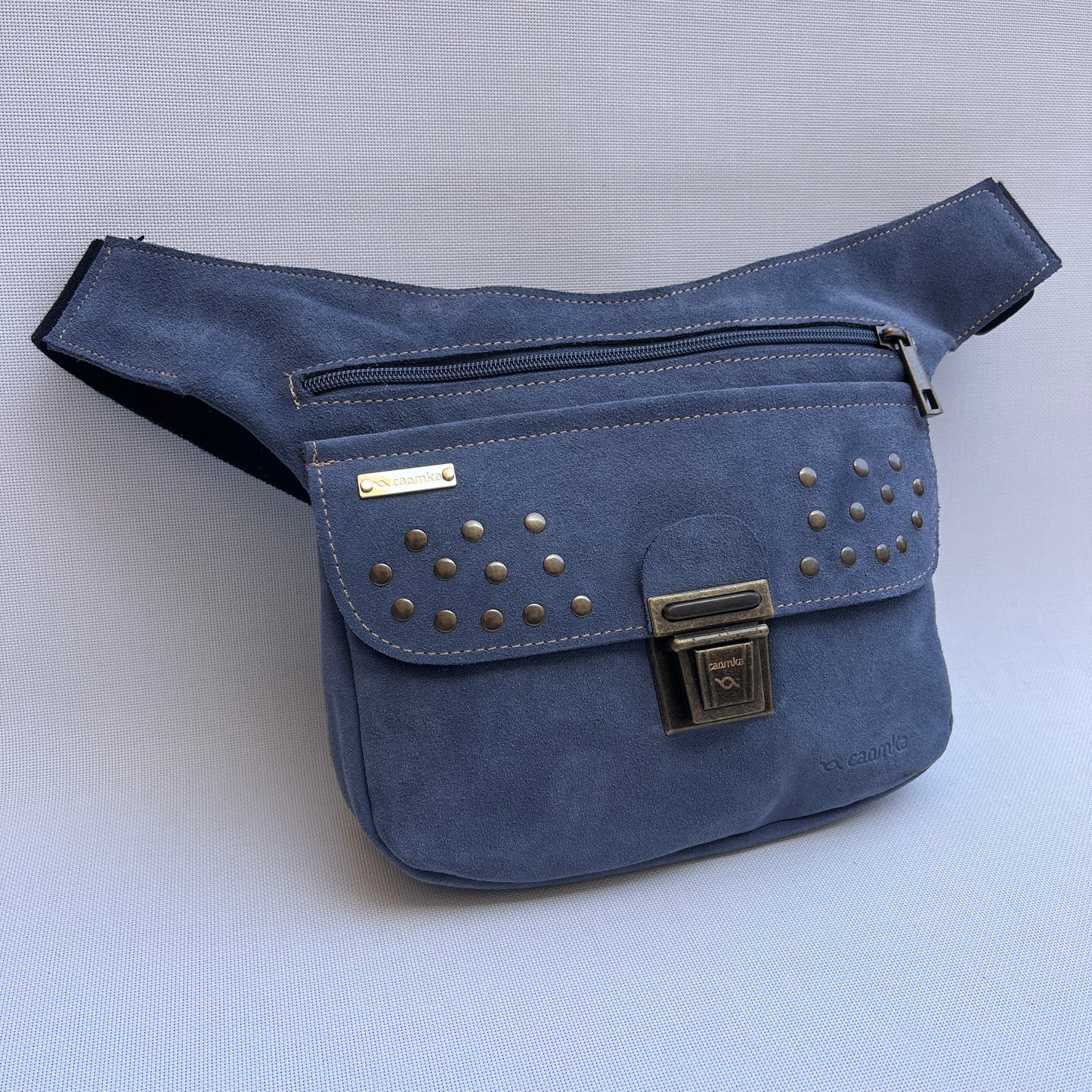 Riñonera PREMIUM Blue Jeans · Piel Serraje · Pieza Única Núm. 15532