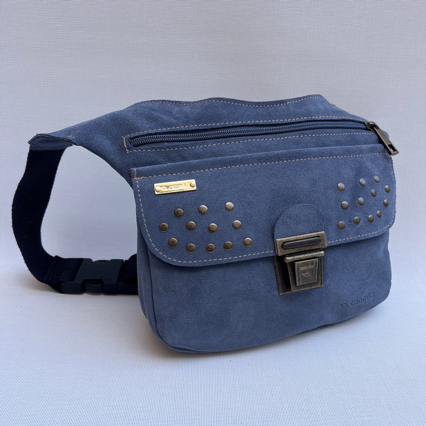Riñonera PREMIUM Blue Jeans · Piel Serraje · Pieza Única Núm. 15532