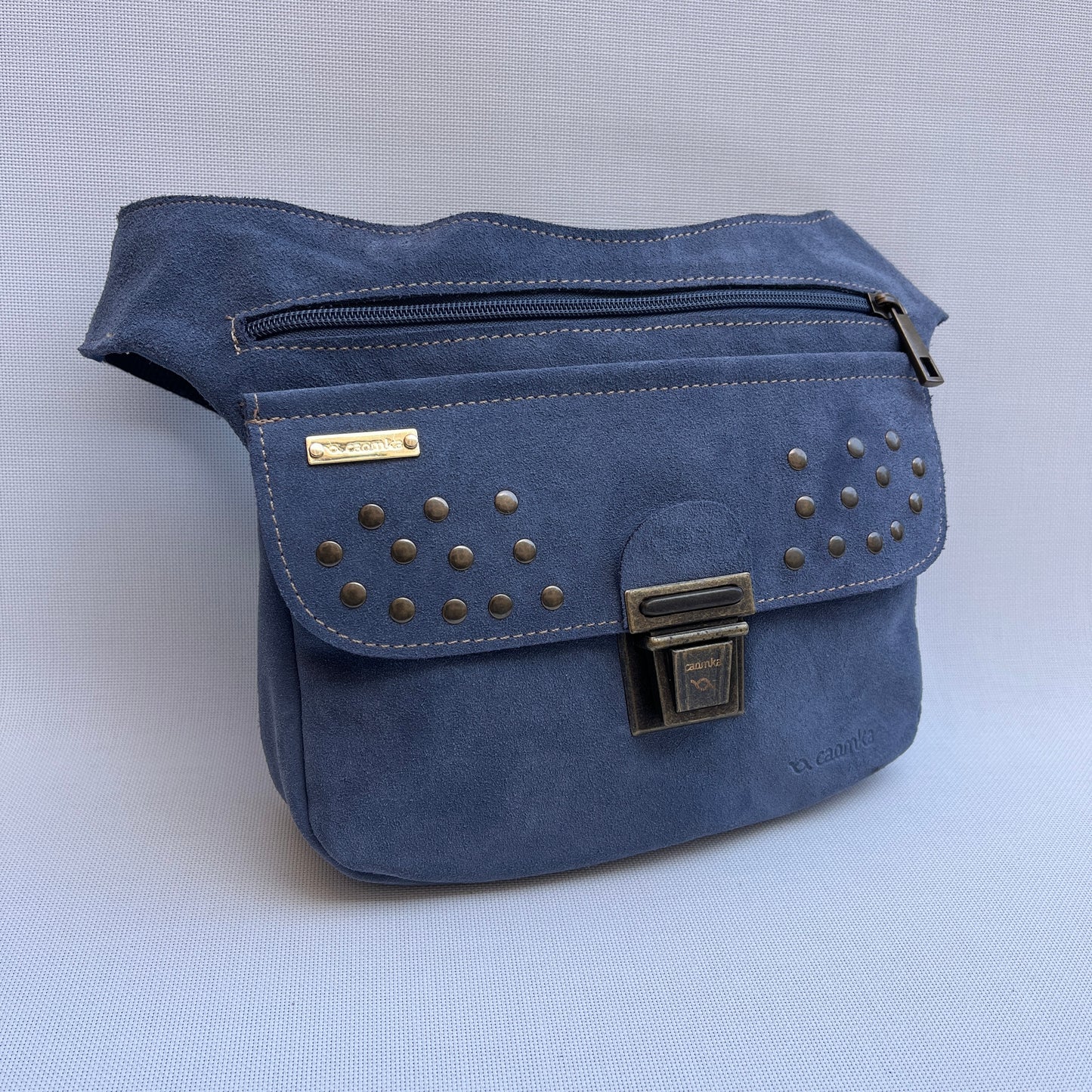 Riñonera PREMIUM Blue Jeans · Piel Serraje · Pieza Única Núm. 15532