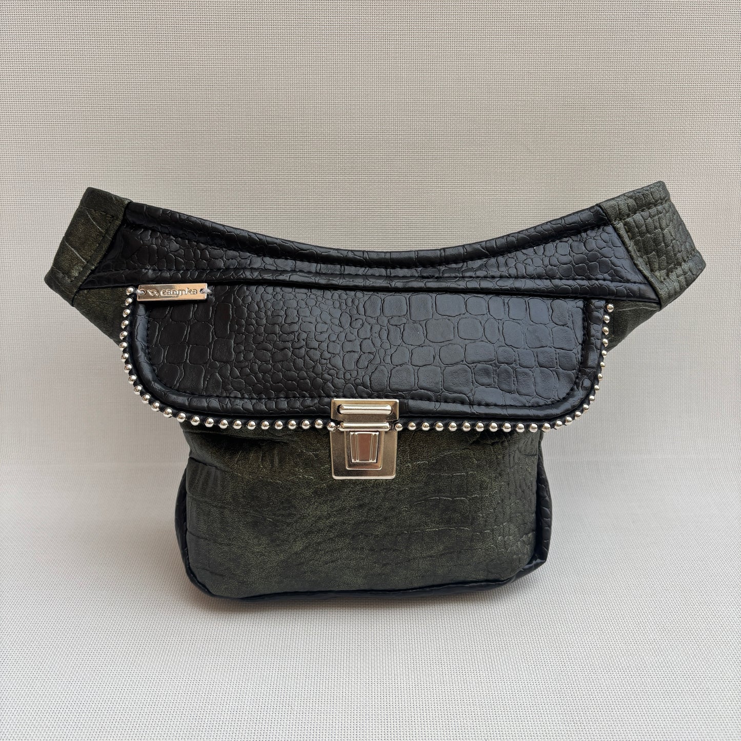 Mini Luxury Green & Black + Bolsillo trasero extra · Pieza Única Núm. 17254