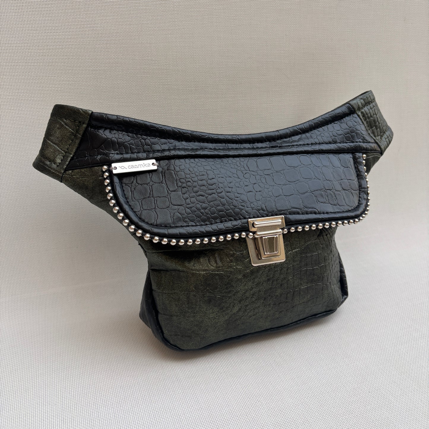 Mini Luxury Green & Black + Bolsillo trasero extra · Pieza Única Núm. 17254