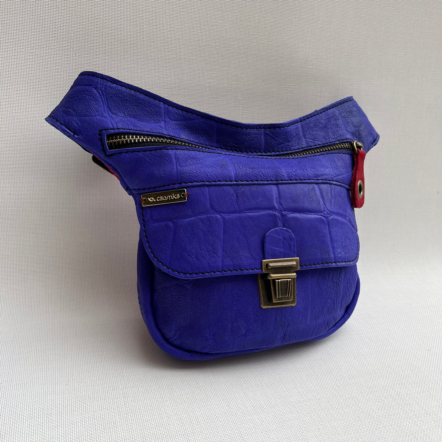 Mini Special Blue Embossed · Piel natural BioCuir® · Pieza Única Núm. 13896
