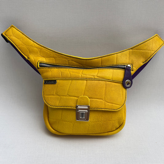 Mini Special Yellow Embossed · Piel natural BioCuir® · Pieza Única Núm. 13899