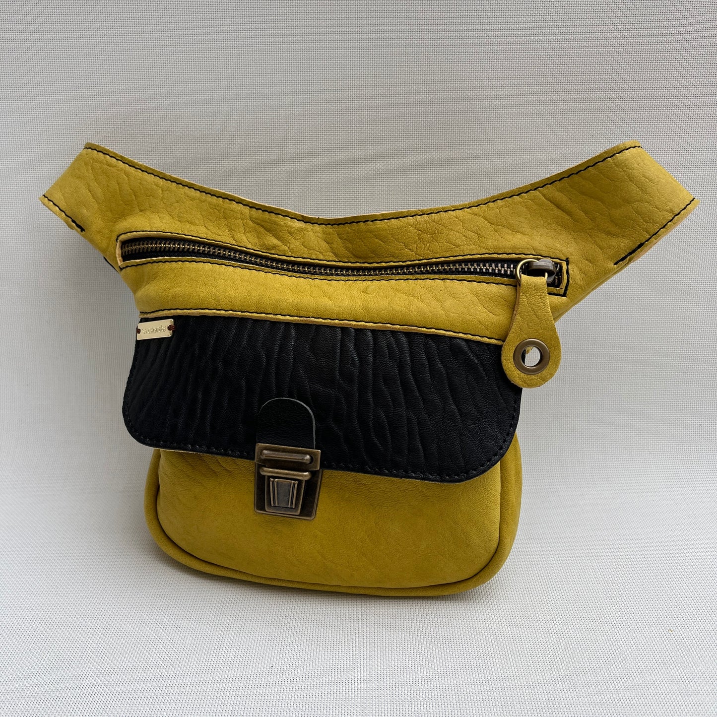 Mini Special Mustard & Old Gold · Piel natural BioCuir® · Pieza Única Núm. 13895