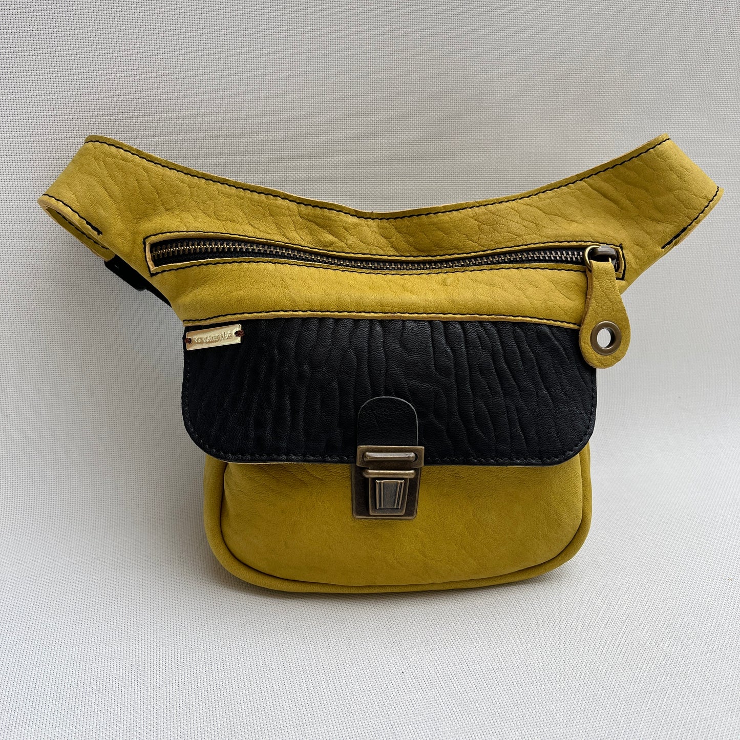 Mini Special Mustard & Old Gold · Piel natural BioCuir® · Pieza Única Núm. 13895