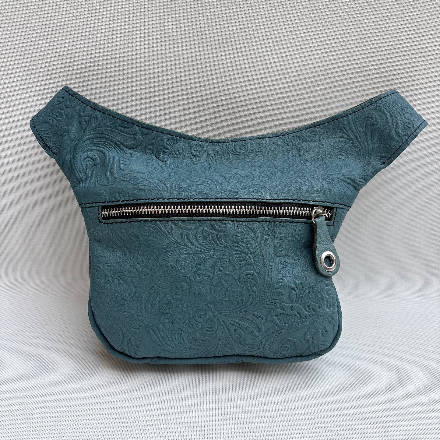 Mini Relief Azul Petroleo & Silver · Piel · Cuero · Pieza Exclusiva Núm. 16456