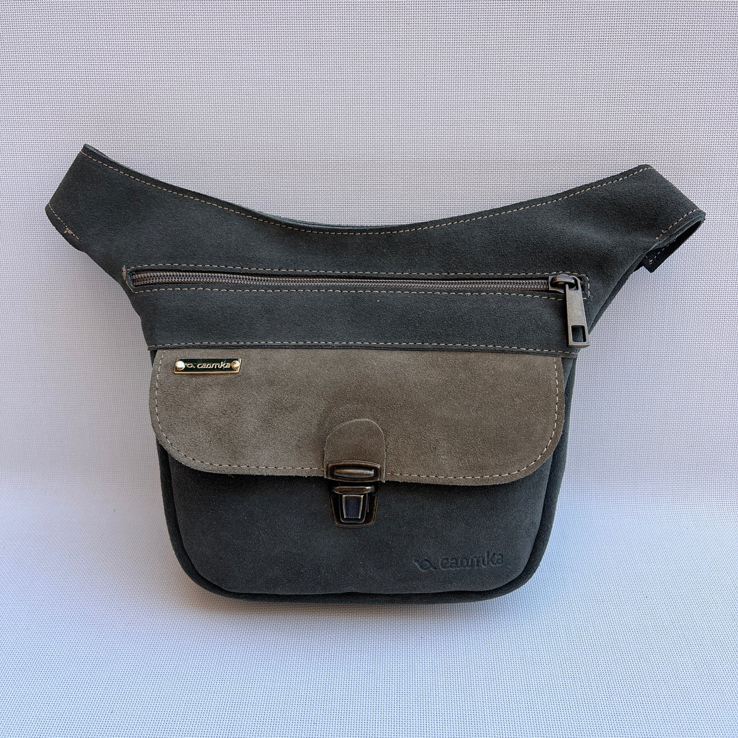 Riñonera "Mini Green & Kaki" · Piel Serraje · Pieza Exclusiva Núm. 14749