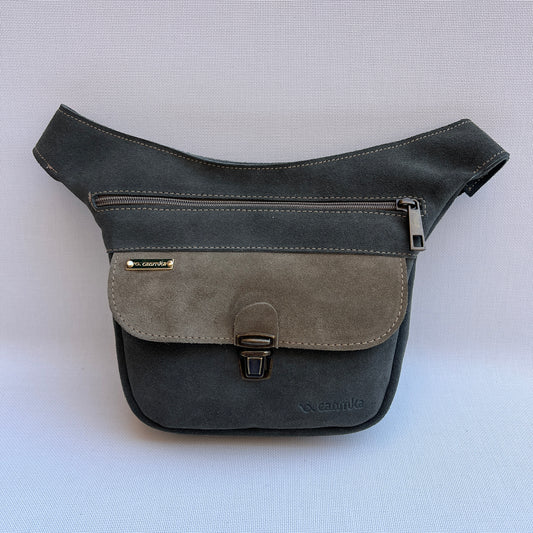 Riñonera "Mini Green & Kaki" · Piel Serraje · Pieza Exclusiva Núm. 14749