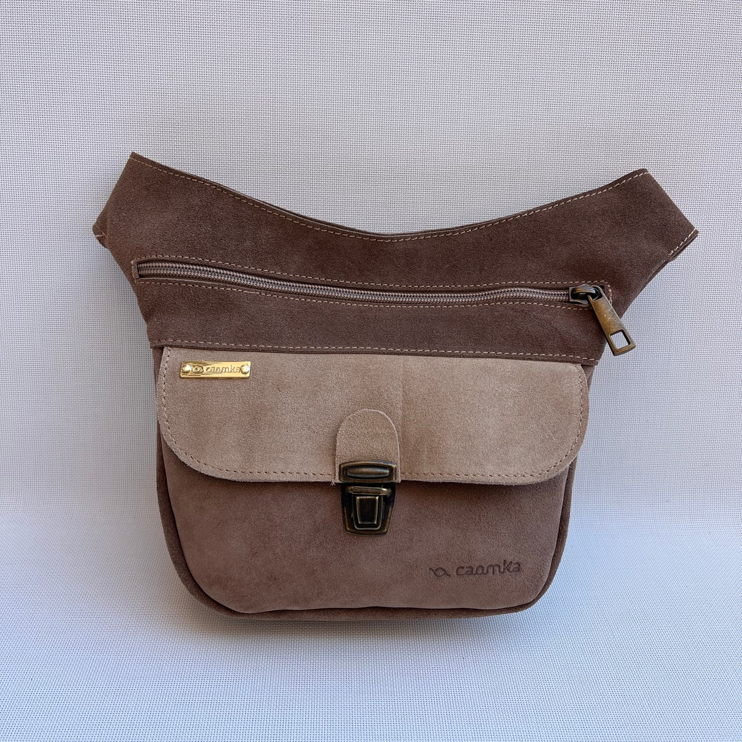 Riñonera "Mini Brown & Beige" · Piel Serraje · Pieza Exclusiva Núm. 14749