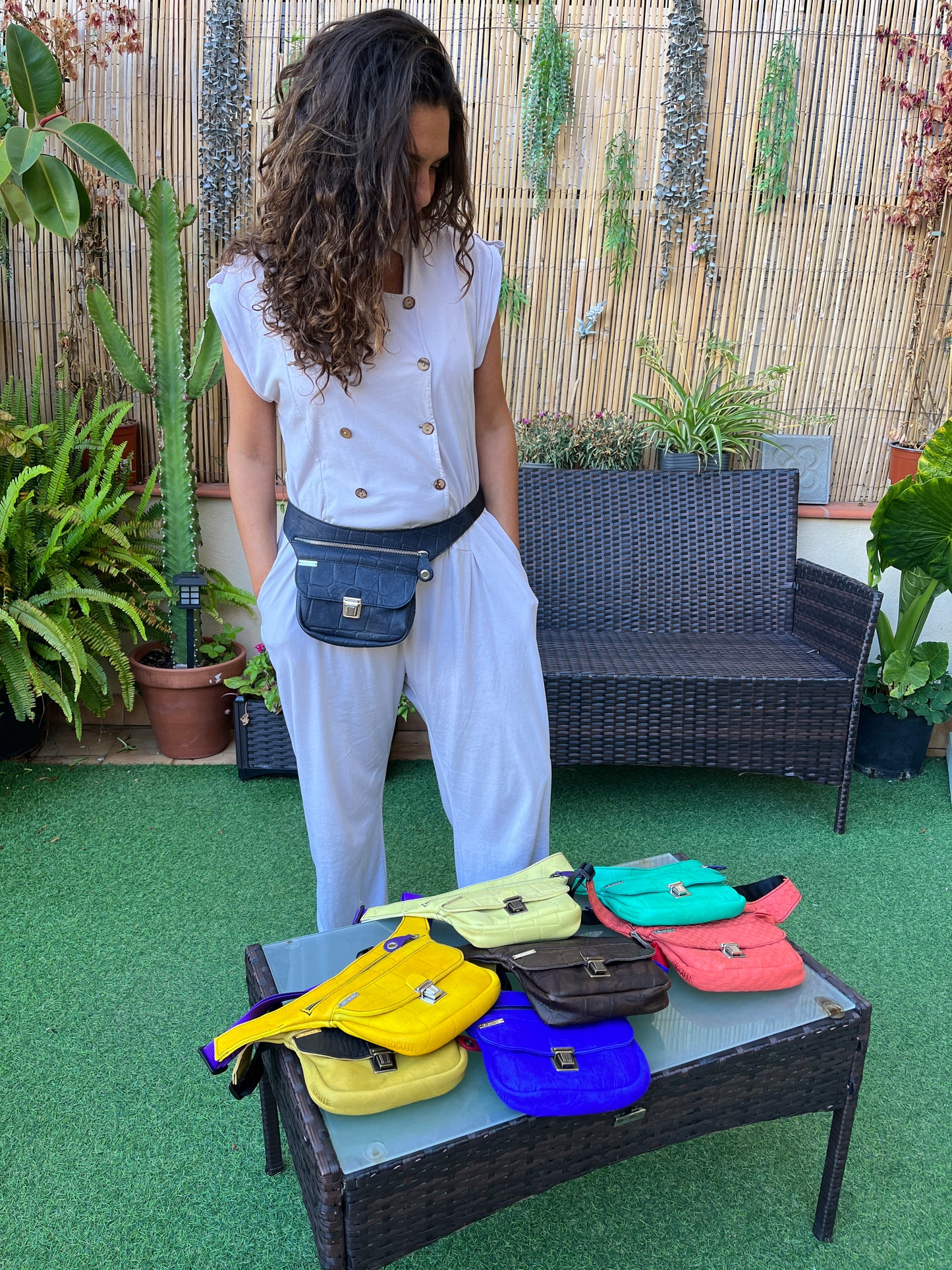 Mini Special Dark Blue Embossed · Piel natural BioCuir® · Pieza Exclusiva Núm. 13894