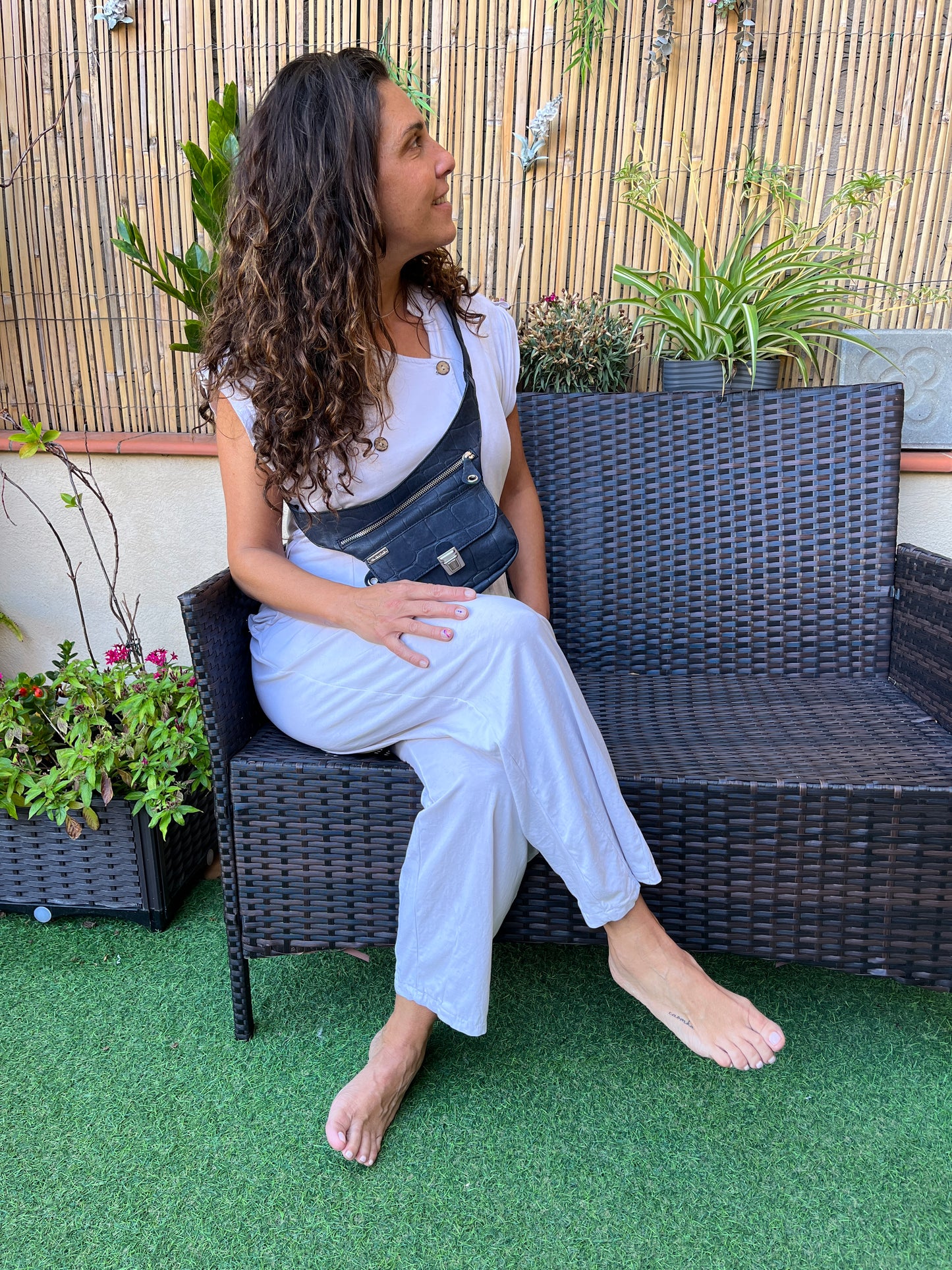 Mini Special Dark Blue Embossed · Piel natural BioCuir® · Pieza Exclusiva Núm. 13894