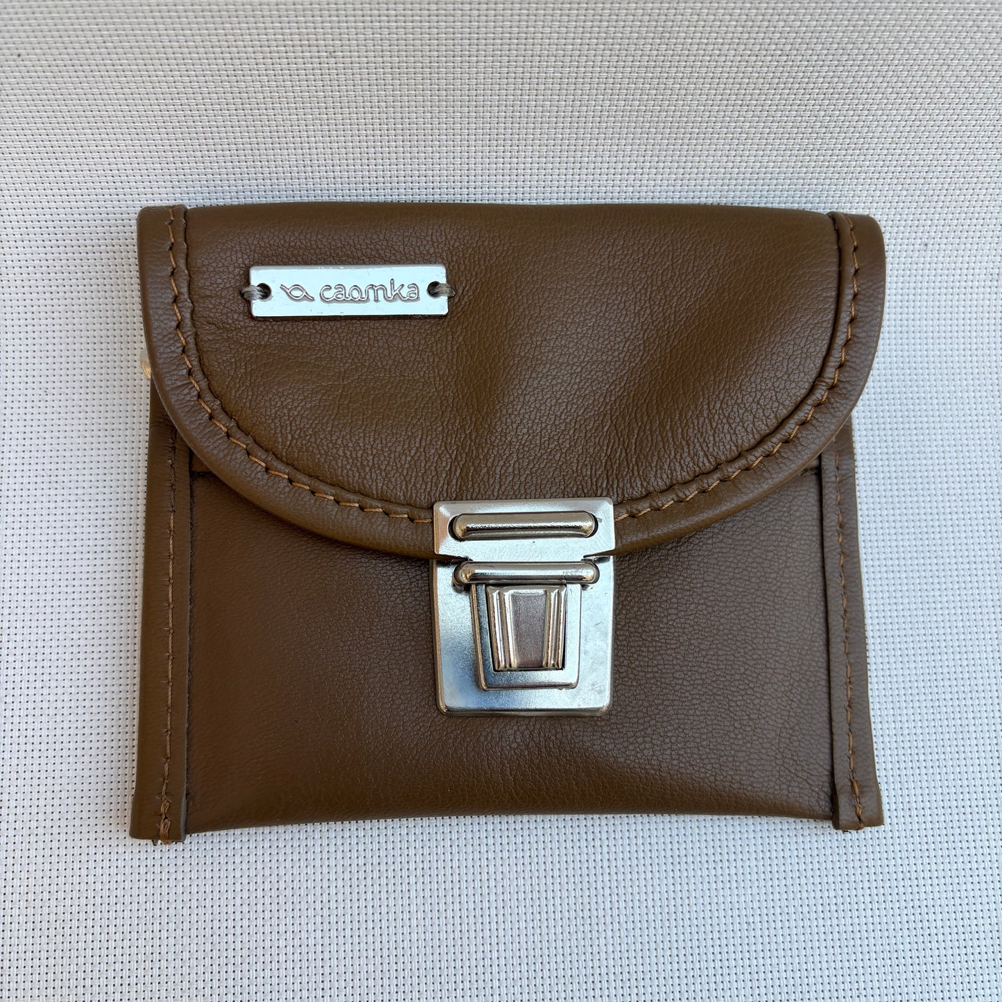 CAOMKA Coin Holder Natural BioCuir® Leather Exclusive Piece No. 12375